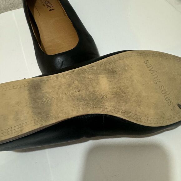 Frankie 4 Saving Soles Shoes Womens 9 Gianna Black Leather Ballet Flats - Picture 8 of 12